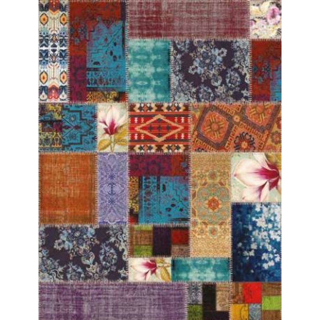 MODERN-AVANGARD BASKILI HALI YIKANABİLİR DOKUMA TABAN PATCHWORK VH038