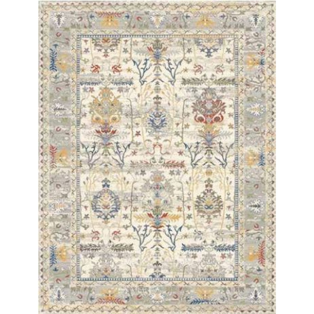 MODERN-AVANGARD BASKILI HALI YIKANABİLİR DOKUMA TABAN GRİ YAPRAK DESEN VH049