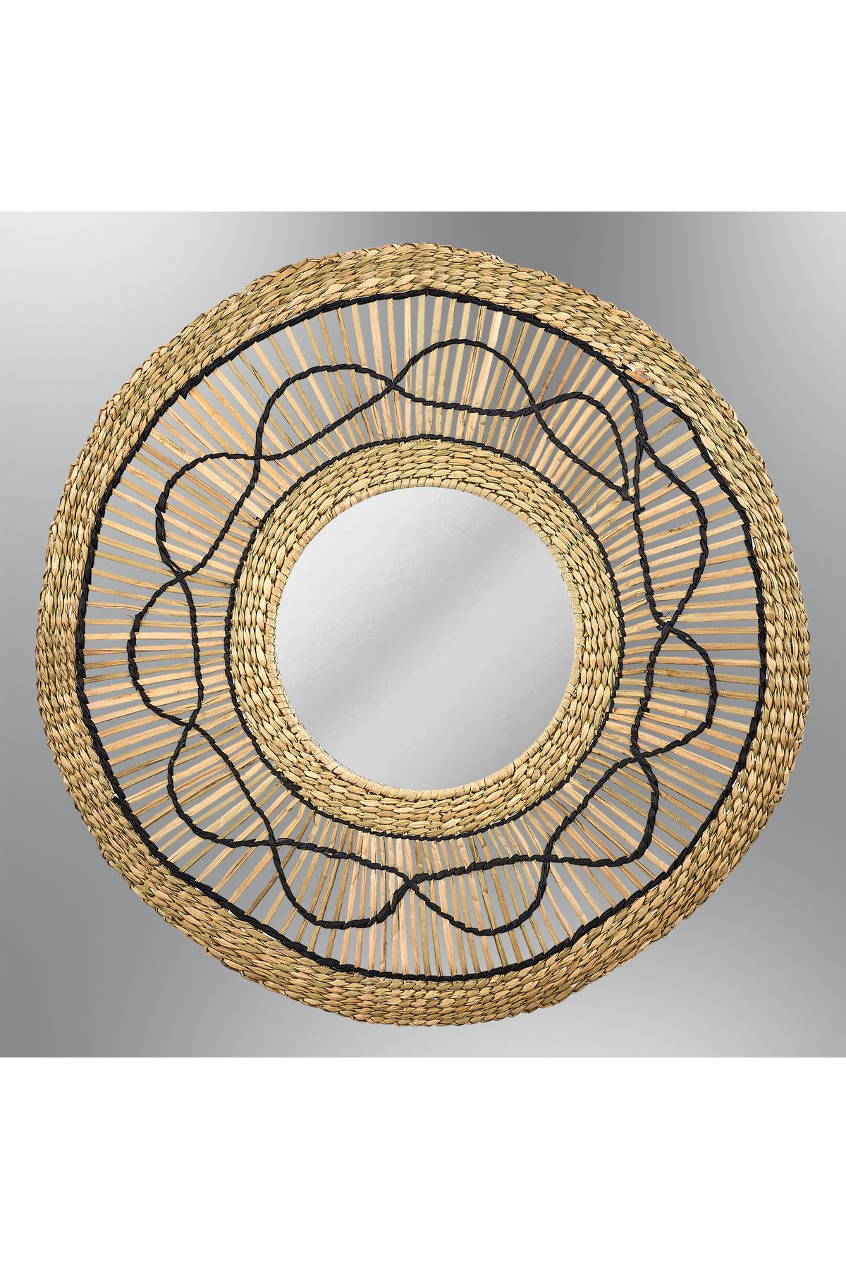 Yuvarlak Rattan Ayna 50*22 AYDINLATMA